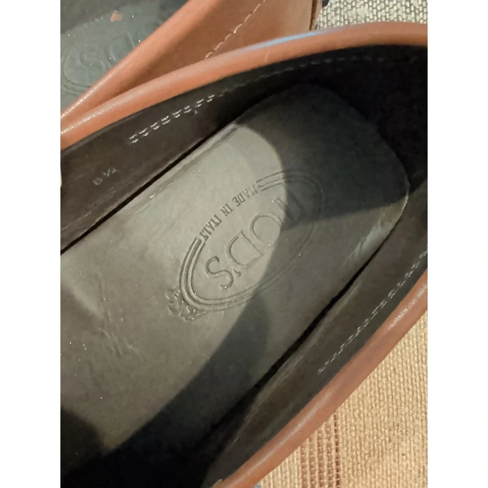 Men's Tod's Brown Leather Moccasin Loafers Driving Shoes Size 8.5